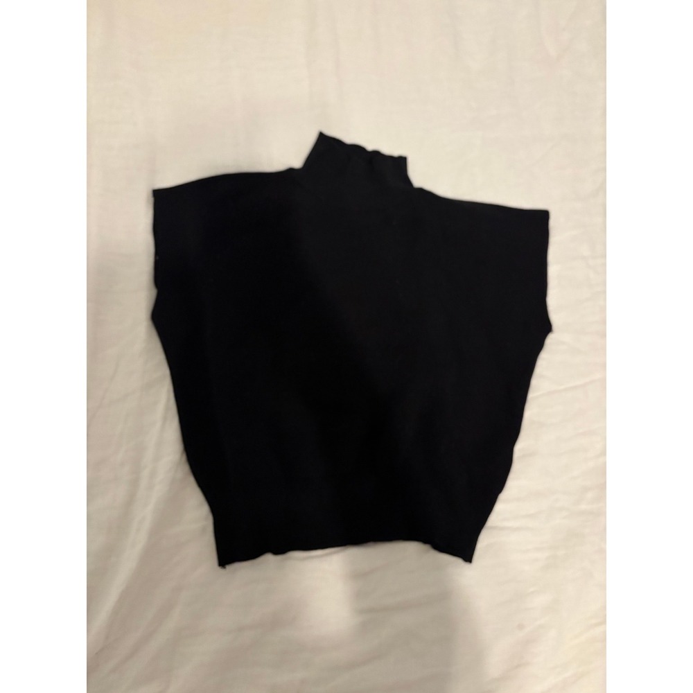 Commense Black Leisurely Solid Pullover Mock Neck Sweater Vest Womens Size M - Picture 2 of 3
